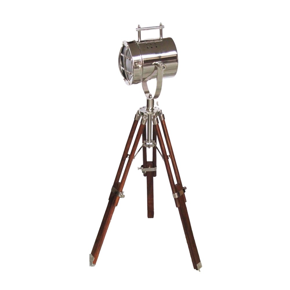 Royal Designer Chrome Searchlight with Wooden Tripod Stand, $89.99, Amazon