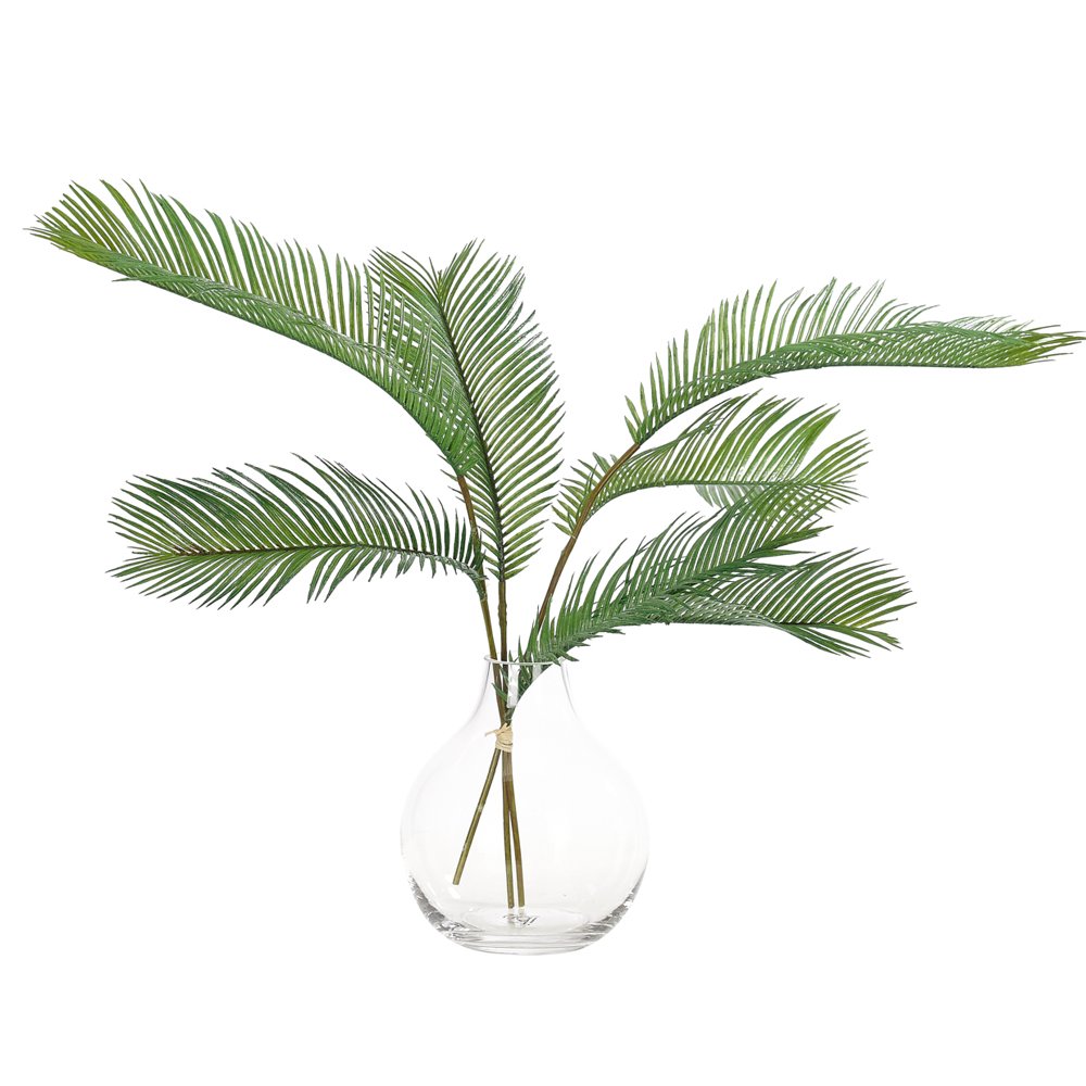 Palm Fern, Drop In, with Glass Bulb Vase, Faux Greenery, 15″, $124, NDI