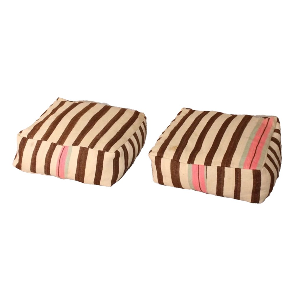 Set of 2x Kilim Moroccan pouf, $303.22, Etsy