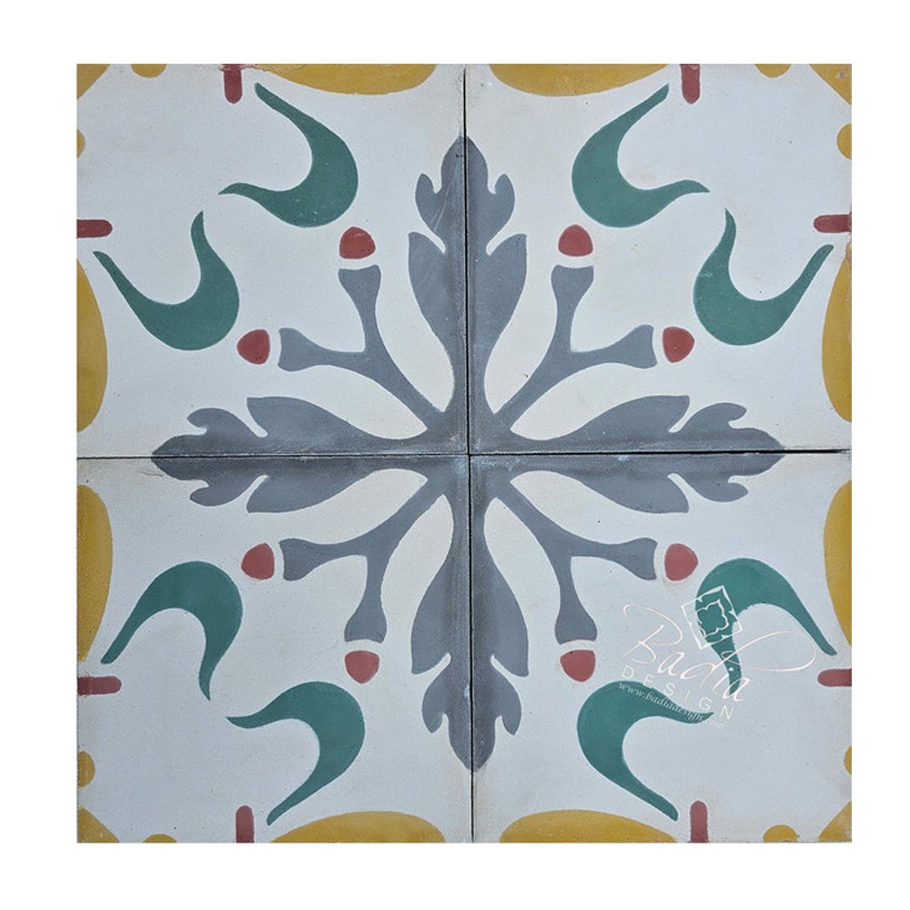 Moroccan Hand Painted Cement Tile - CT092, Badia Design