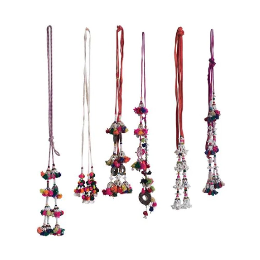 Found Hand-Beaded Cotton Tassel Camel Adornments, $19.99, Tansy