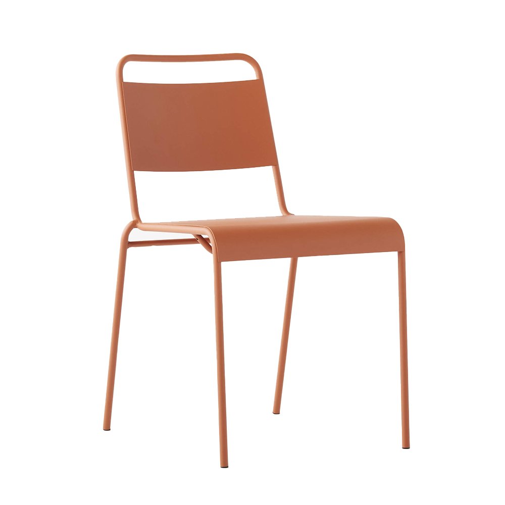 LUCINDA TERRACOTTA OUTDOOR PATIO STACKING CHAIR, $99.95, CB2