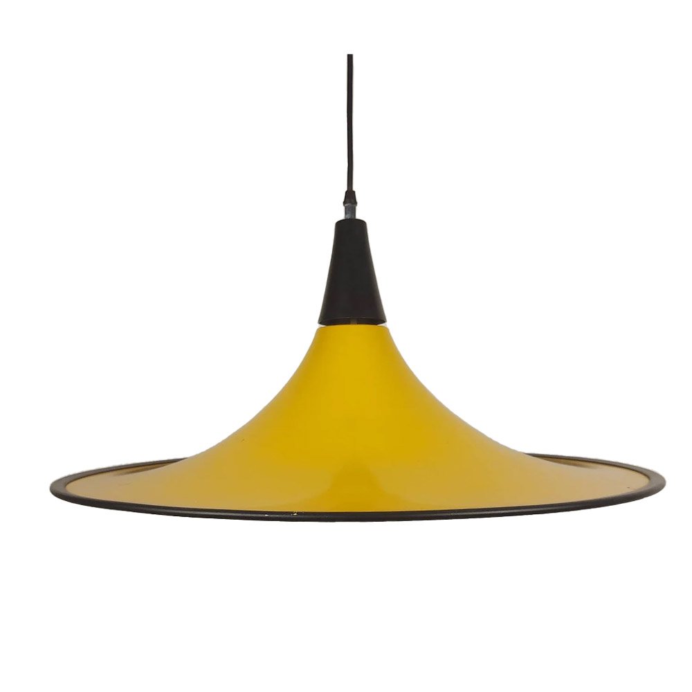 Vintage Yellow Trumpet Ceiling Lamp, $161.51, Etsy