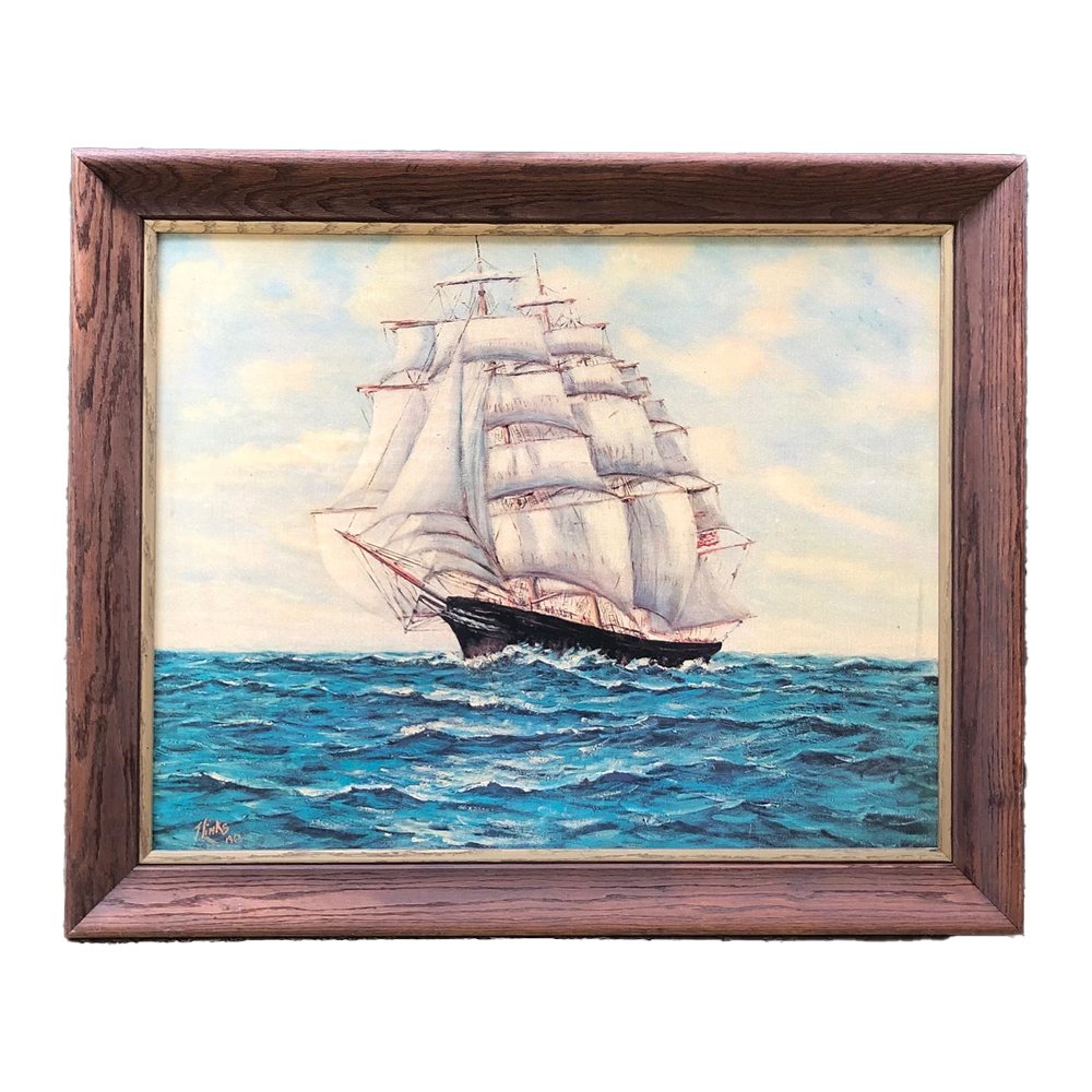 Large Vintage Ship Print, $169, Etsy