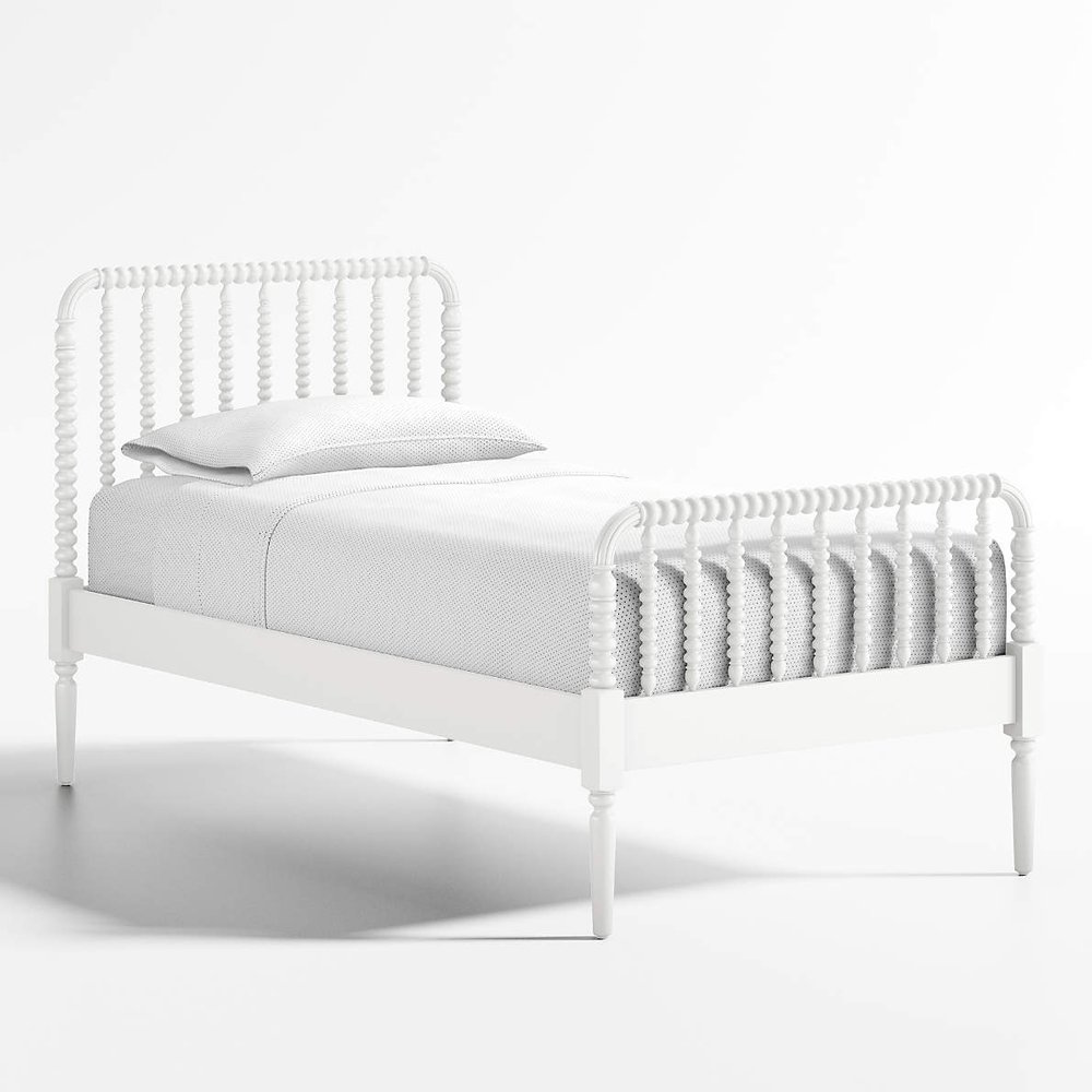 Jenny Lind White Wood Twin Bed, $699, Crate and Barrel