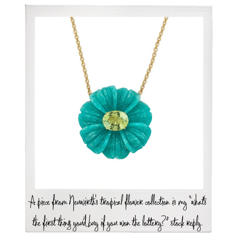 ONE OF A KIND TROPICAL FLOWER NECKLACE 18K YELLOW GOLD, $21,180, Irene Neuwirth