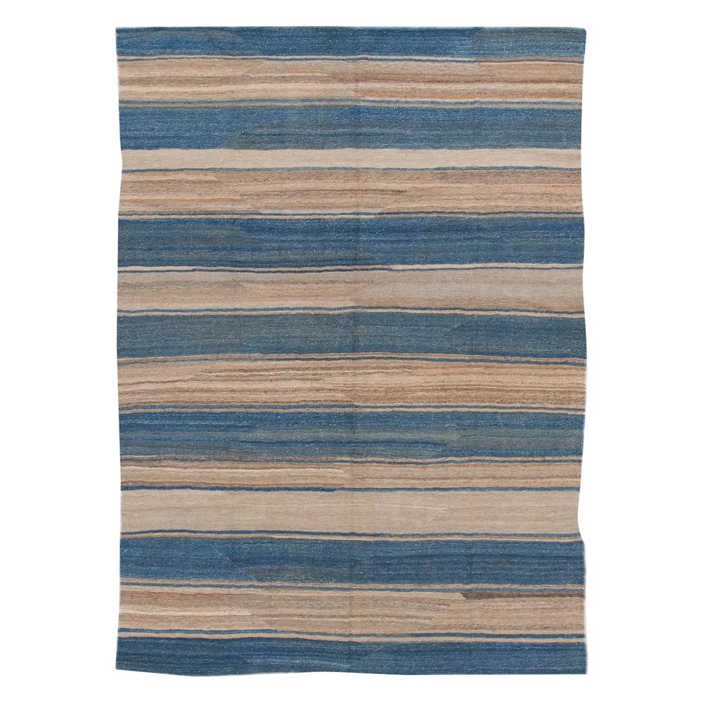 Modern Sriped Flat-Weave Handmade Wool Rug, $4300, 1stDibs